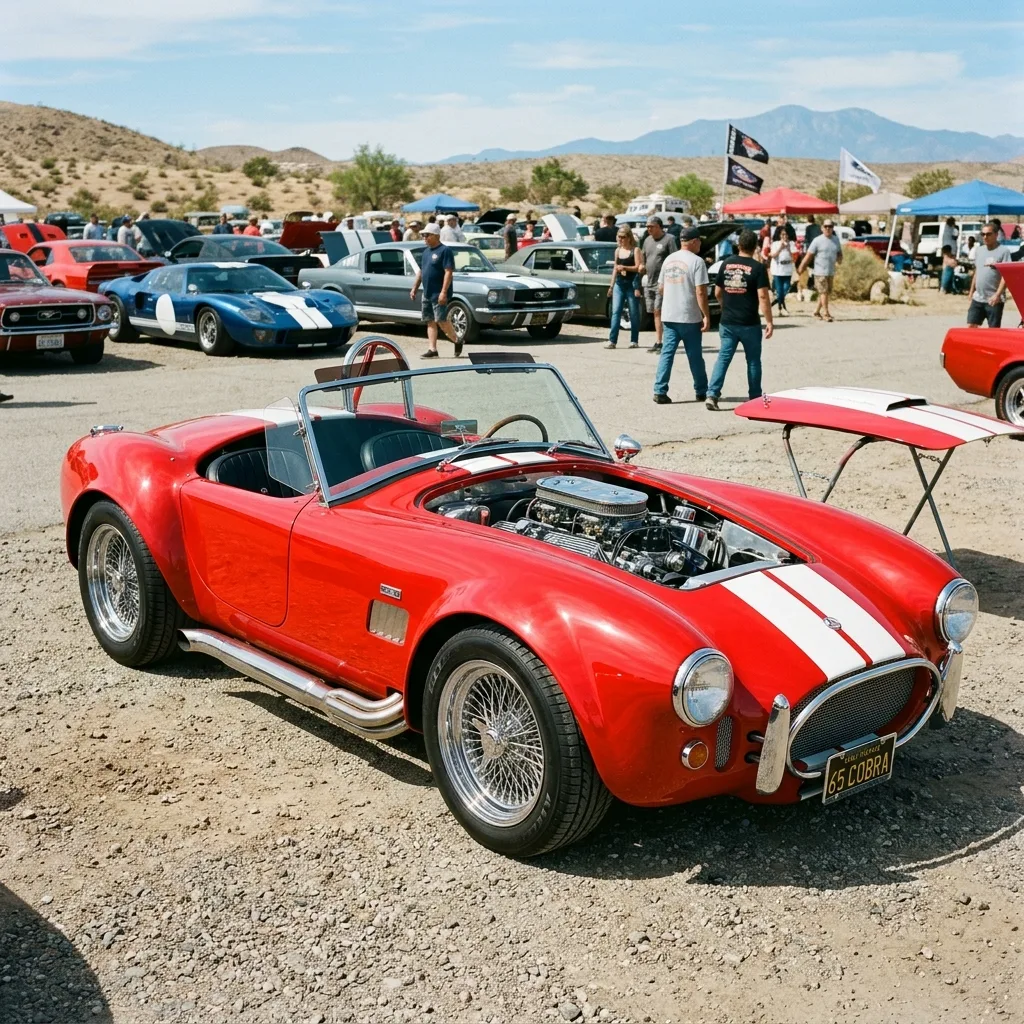Factory Five Cobra replica kit car in fabrication shop