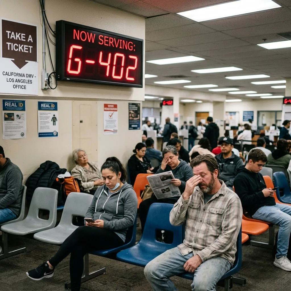 number purgatory waiting room with electronic queue display