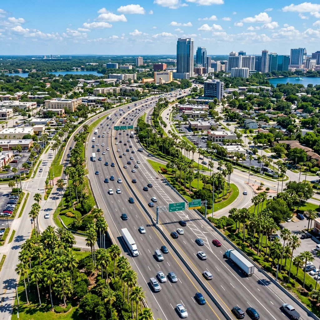 Interstate 4 Orlando Florida highway traffic