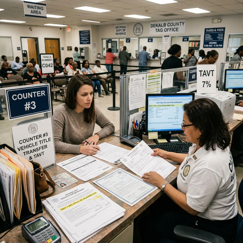 georgia vehicle tax TAVT county tag office Title Ad Valorem Tax 7 percent paperwork