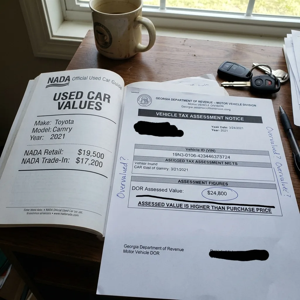 Georgia tag office TAVT calculation paperwork title ad valorem tax