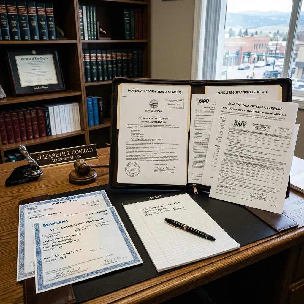 Montana LLC formation documents vehicle registration certificate Georgia client