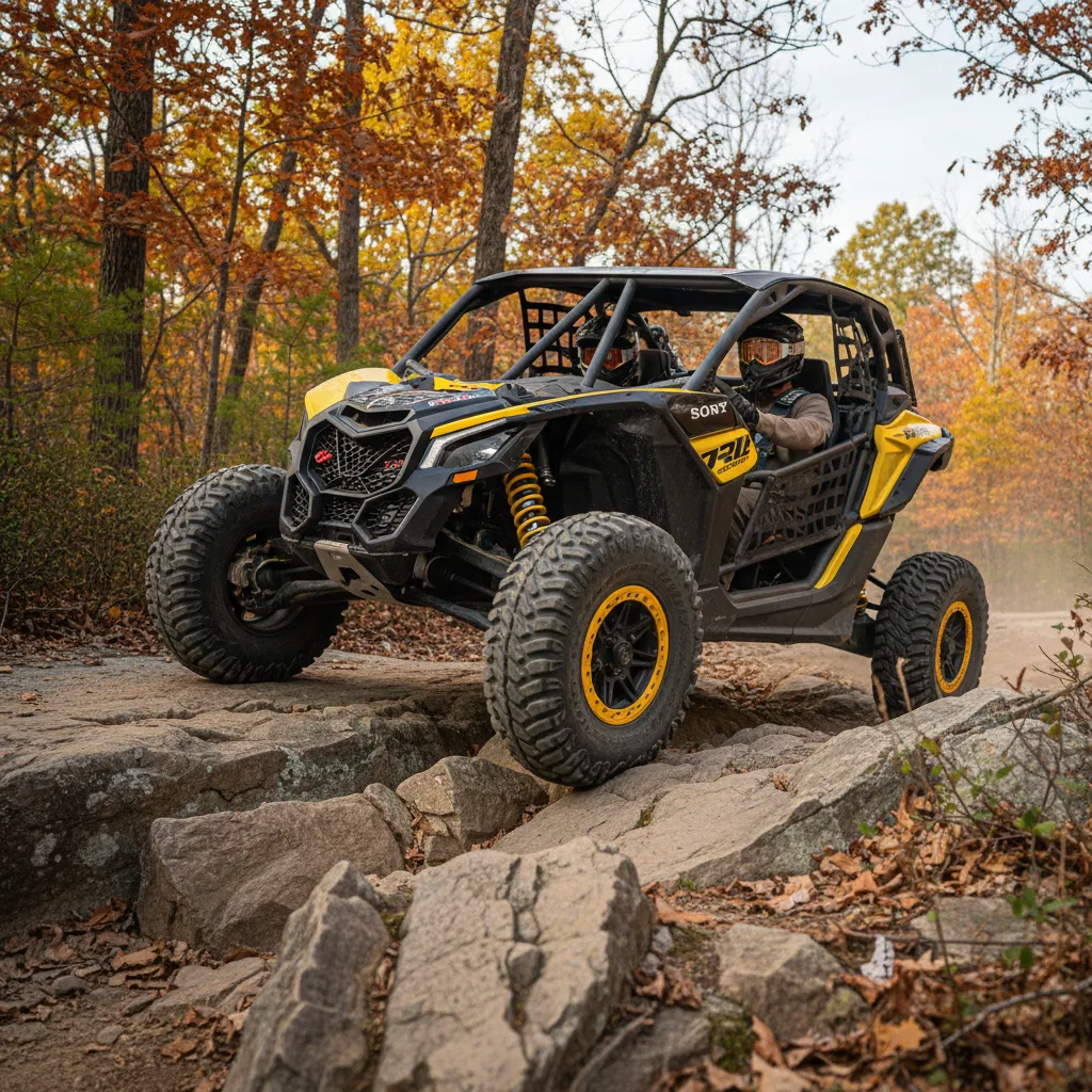 Can-Am Maverick X3 Turbo RR on rocky trail at Iron Mountain Park North Georgia