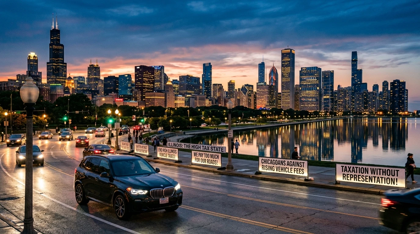 illinois vehicle tax Chicago sales tax registration layered
