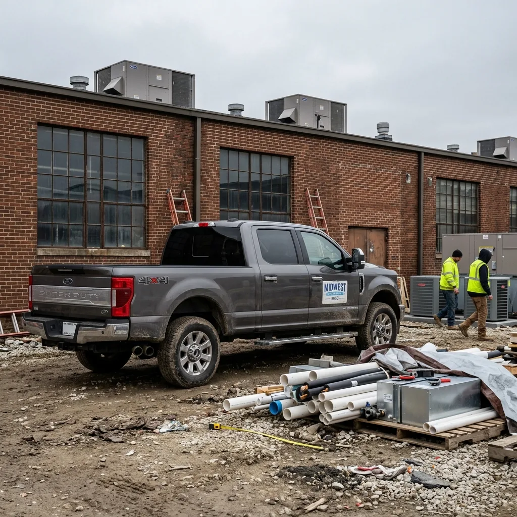 2024 Ford F-350 Super Duty at Fort Wayne Indiana construction site indiana vehicle tax contractor