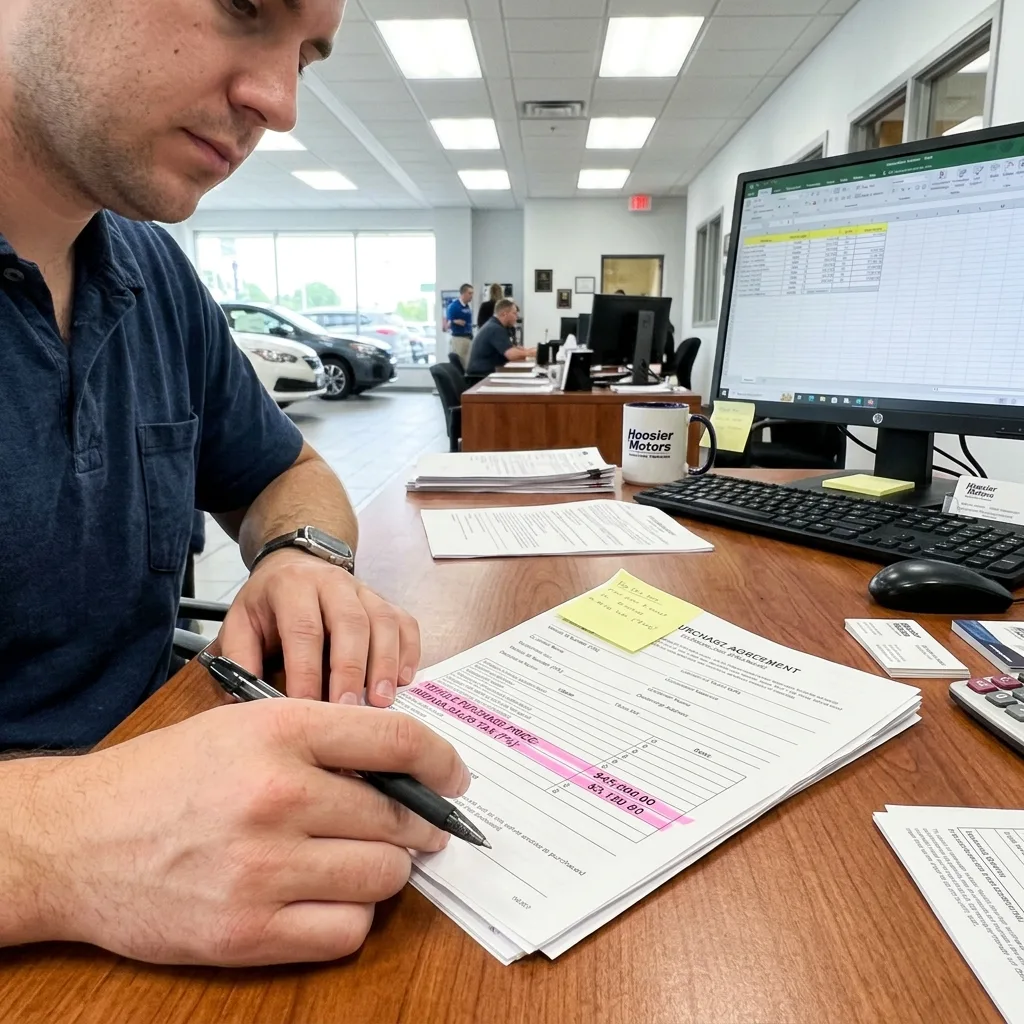 Can-Am Maverick X3 MAX orange Indianapolis dealer invoice showing 7 percent Indiana sales tax