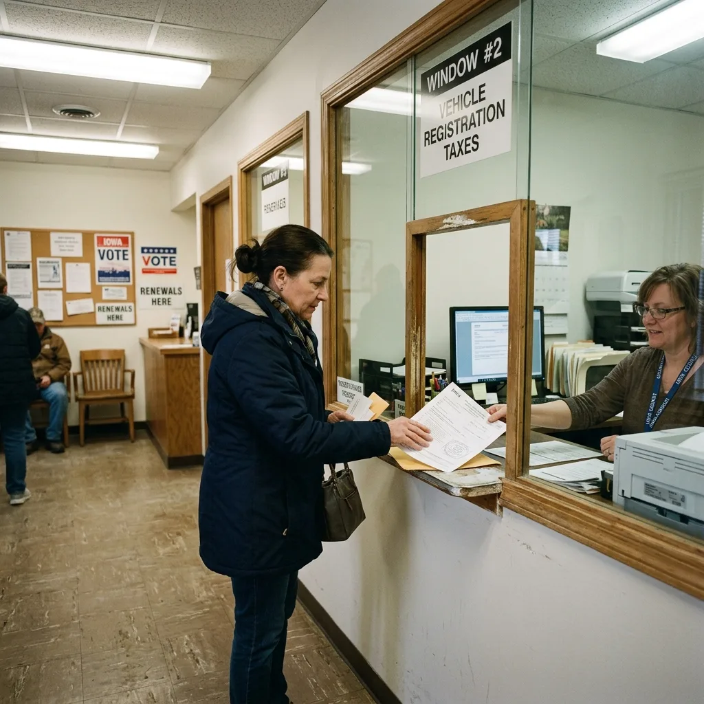 Iowa vehicle tax registration at county treasurer office