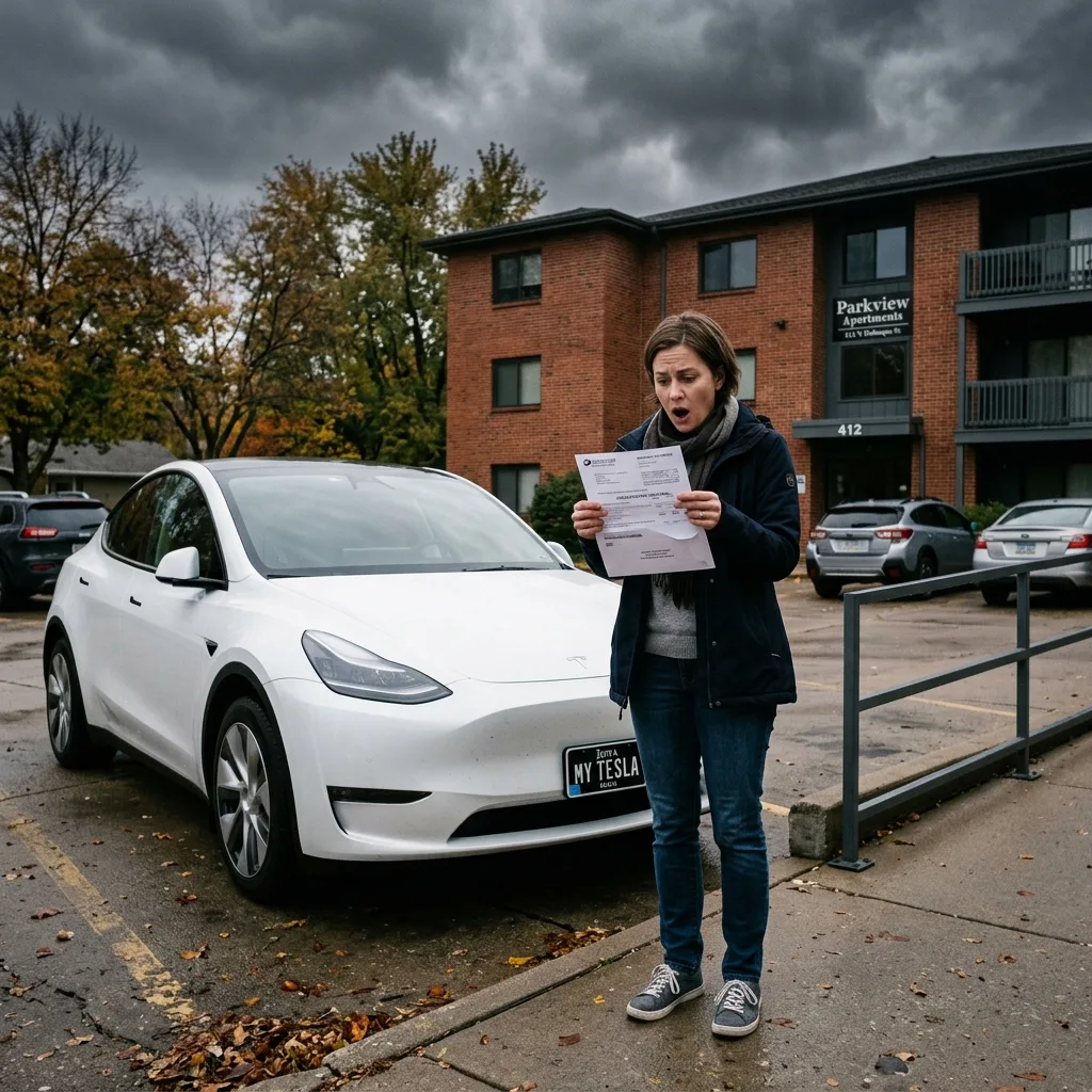 Iowa vehicle tax Tesla Model Y EV surcharge Jennifer Iowa City saved $3454