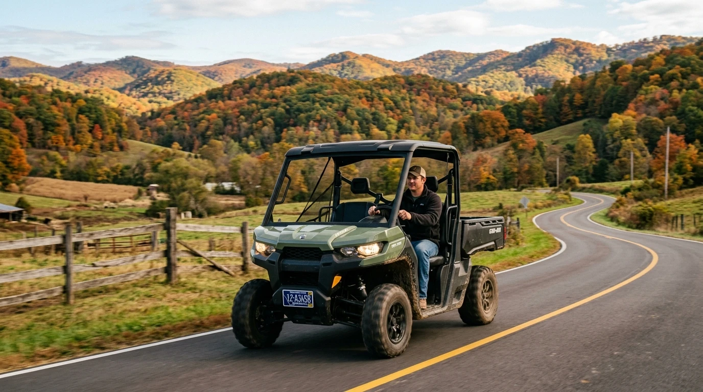 Kentucky ATV UTV registration Montana LLC permanent plate Can-Am Defender county road Appalachian hills