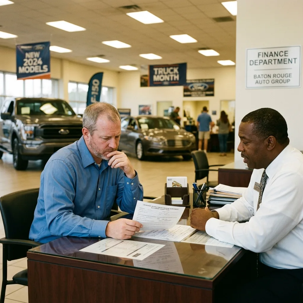 Louisiana vehicle tax shock moment at Baton Rouge dealership