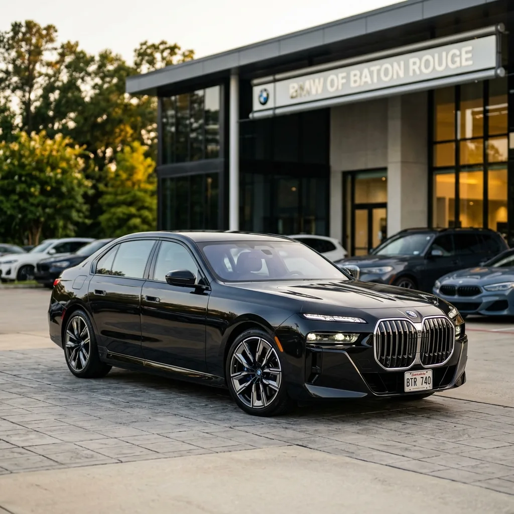 2025 BMW 740i at Baton Rouge luxury dealership, Louisiana vehicle tax case study