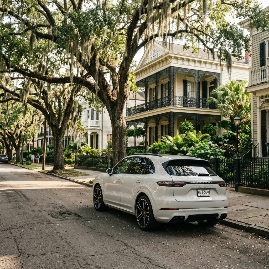 2025 Porsche Cayenne Turbo in New Orleans Garden District, Louisiana vehicle tax case study