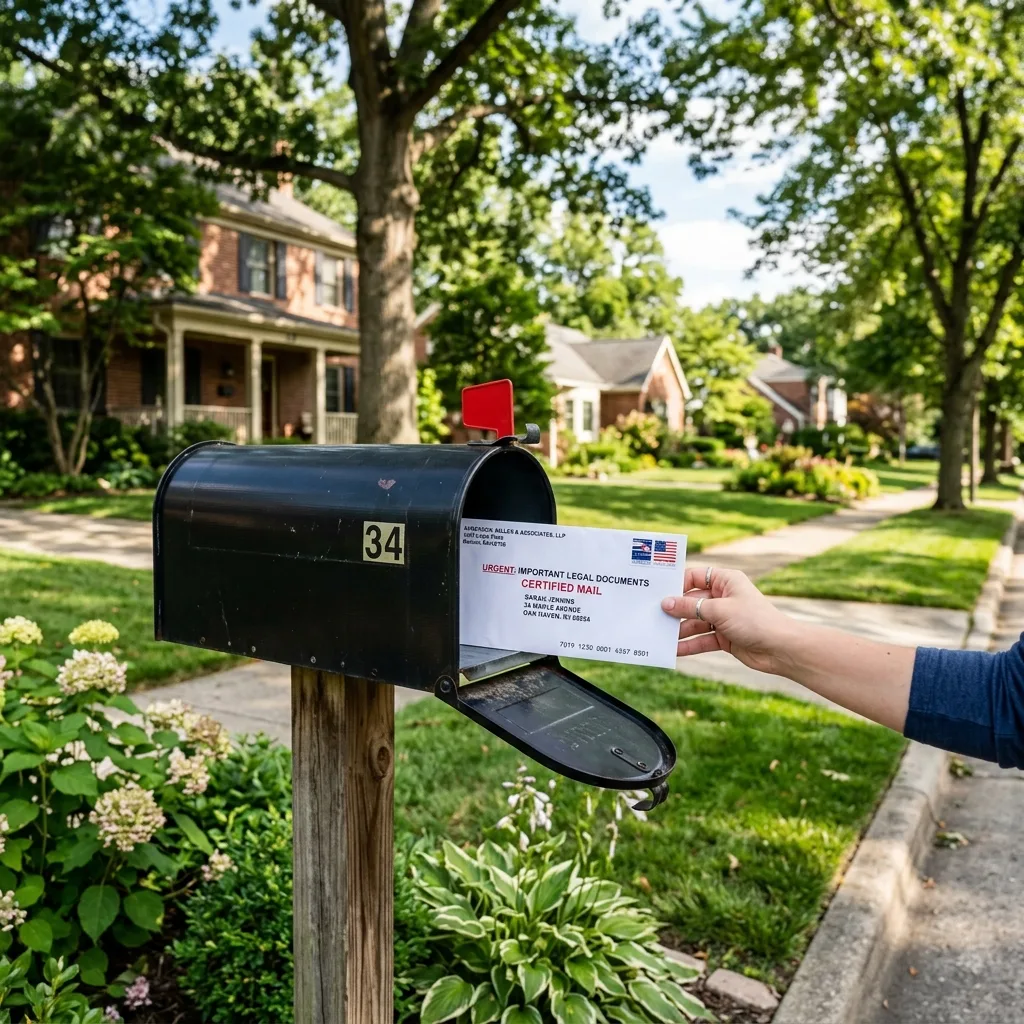 Mailbox with important vehicle title documents arriving