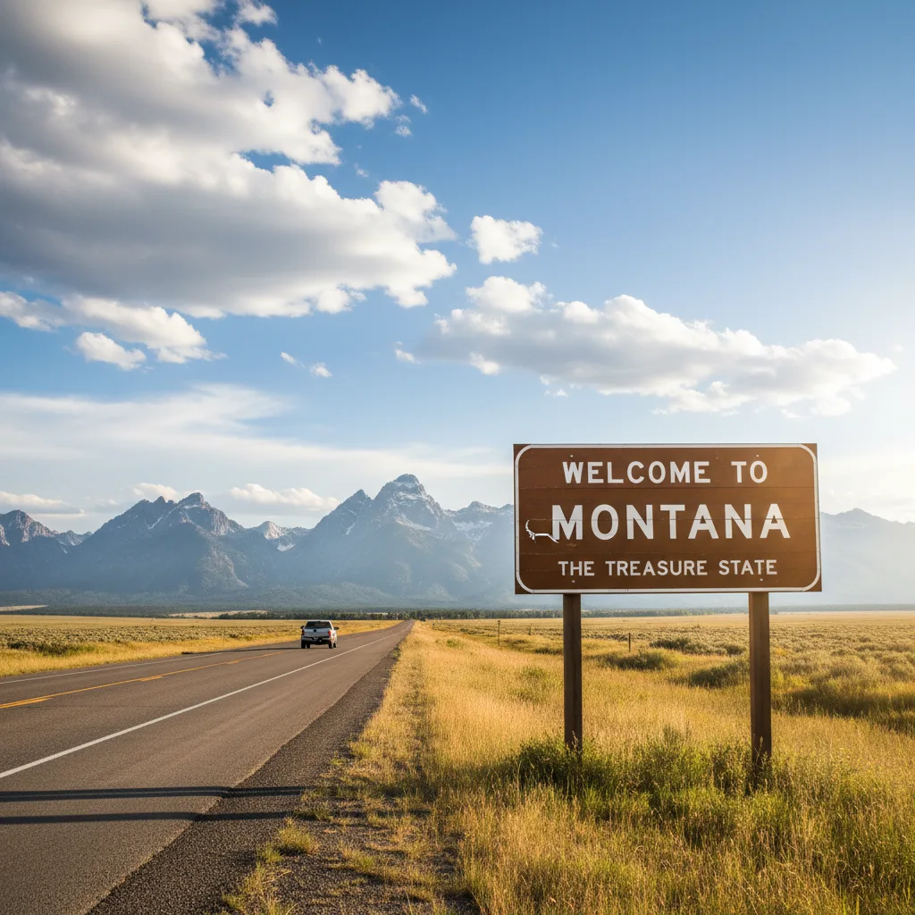 Welcome to Montana highway sign mountains Montana LLC registration