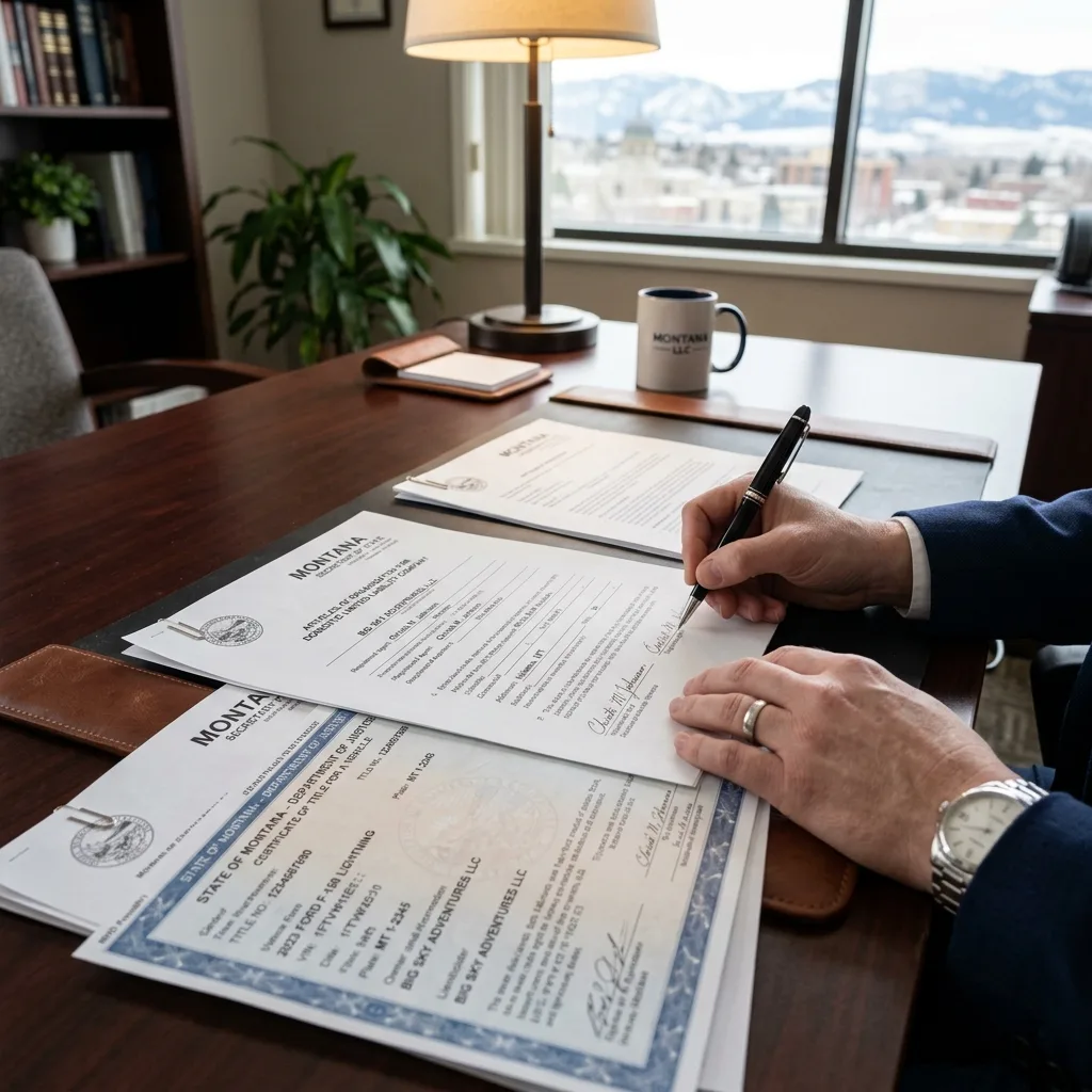 Montana LLC formation paperwork Zero Tax Tags vehicle registration process