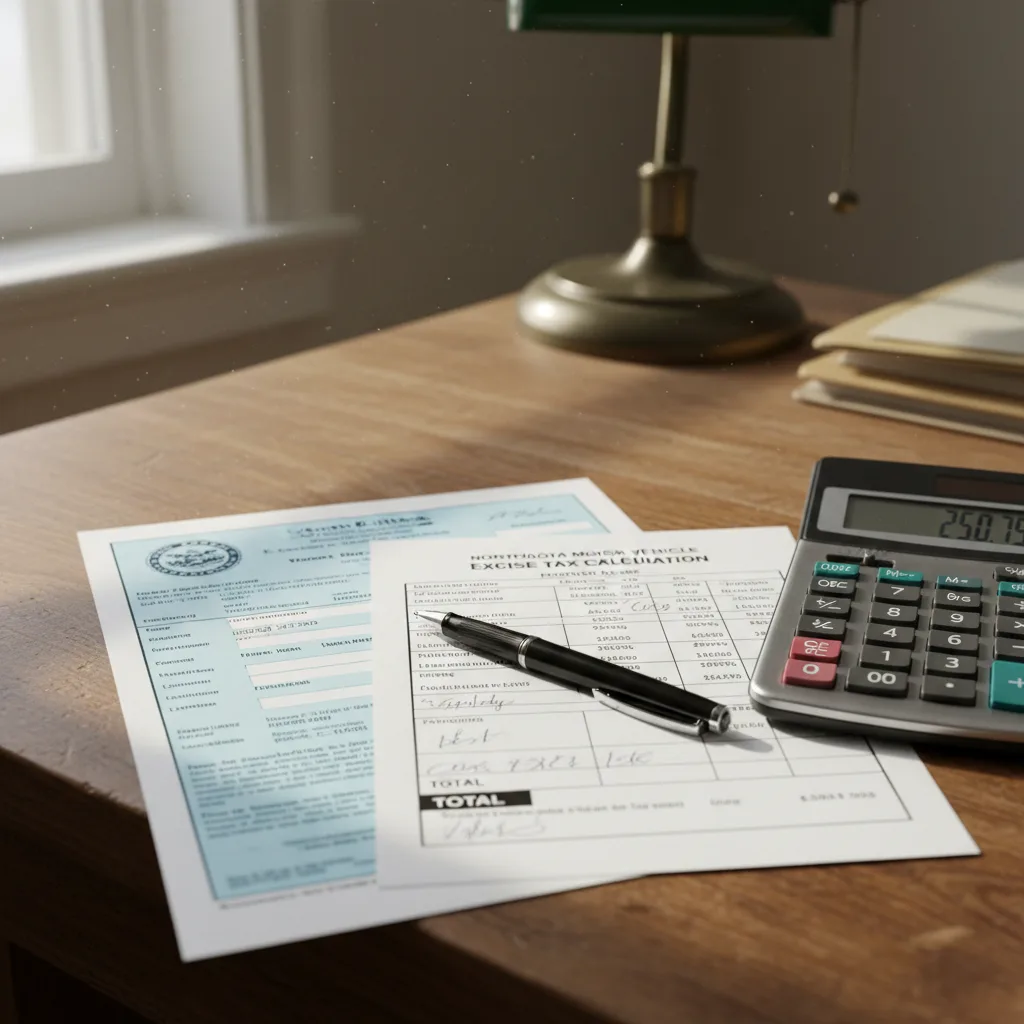 north dakota MVET vehicle title document and tax calculator