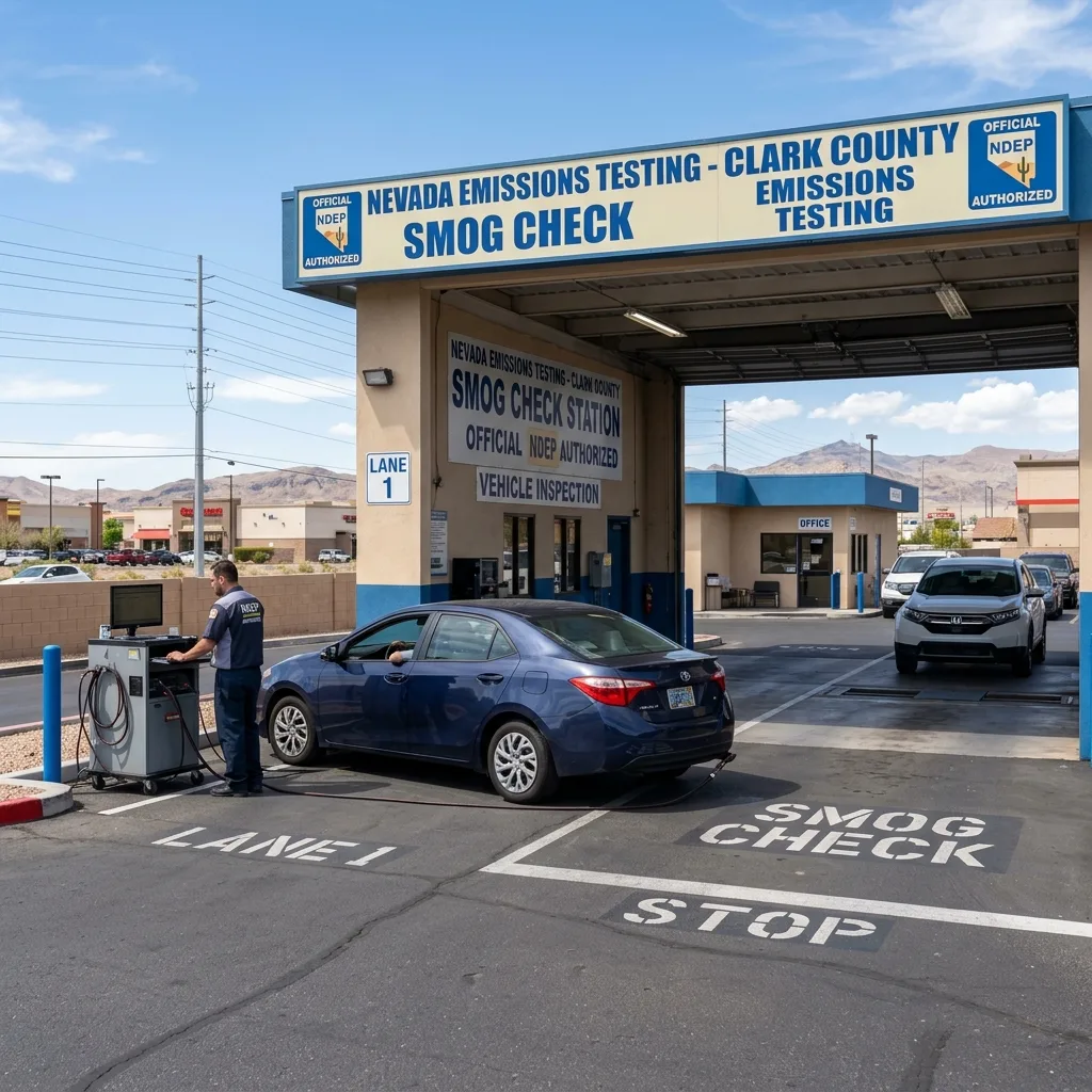 Nevada emissions testing station annual vehicle inspection Clark County
