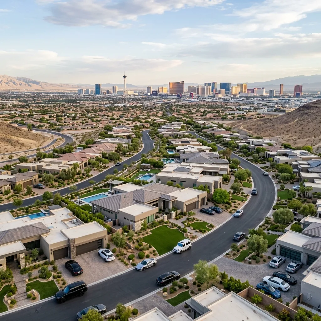 Las Vegas skyline luxury homes Henderson Nevada vehicle tax