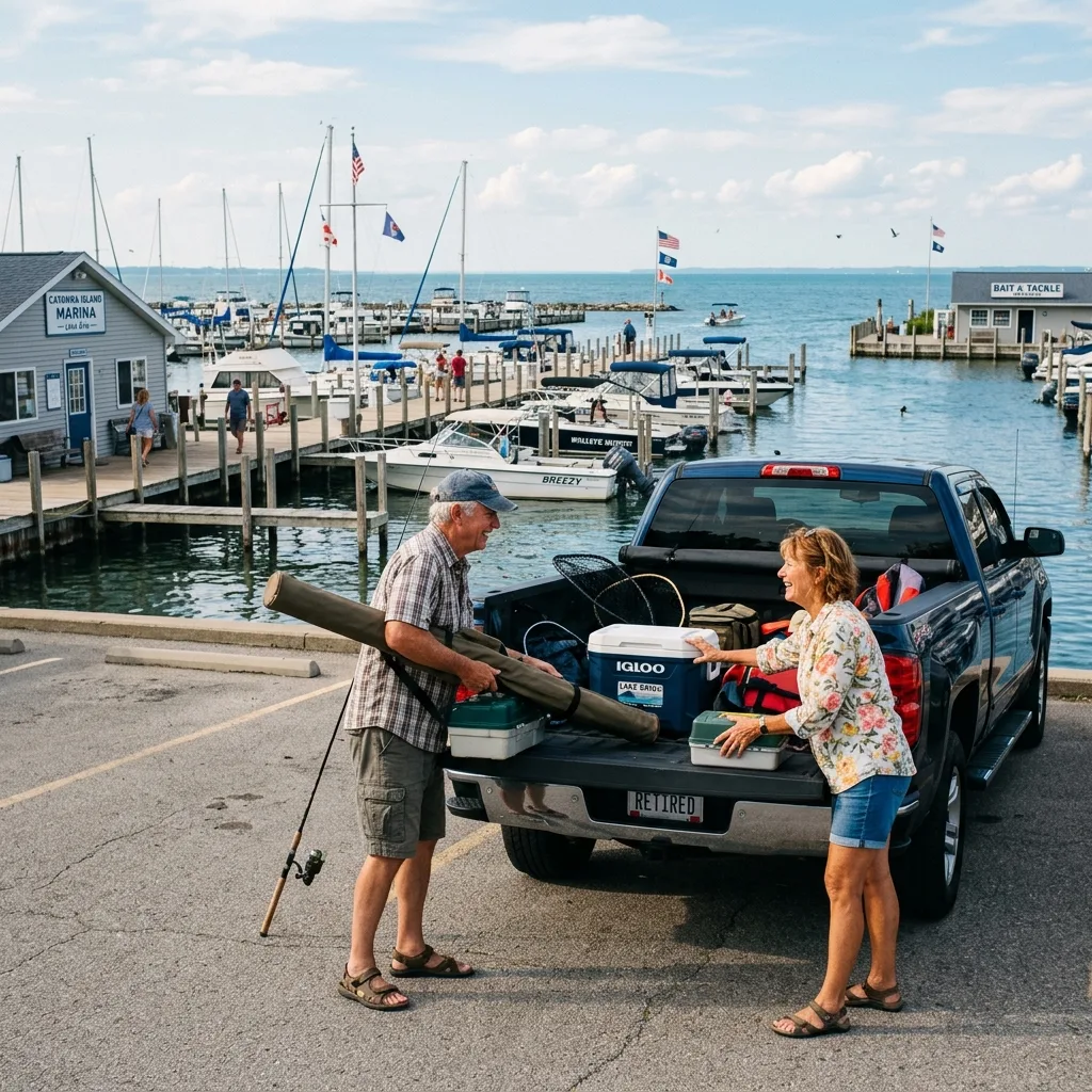Retired couple at Lake Erie marina Ohio