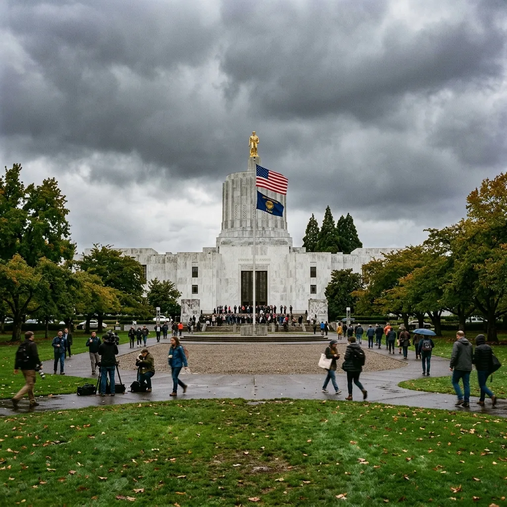 Oregon State Capitol building in Salem where vehicle privilege tax legislation is debated