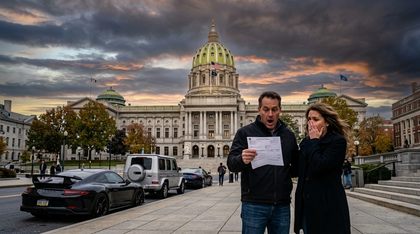 Pennsylvania vehicle tax couple shocked at BMW dealership finance desk Philadelphia