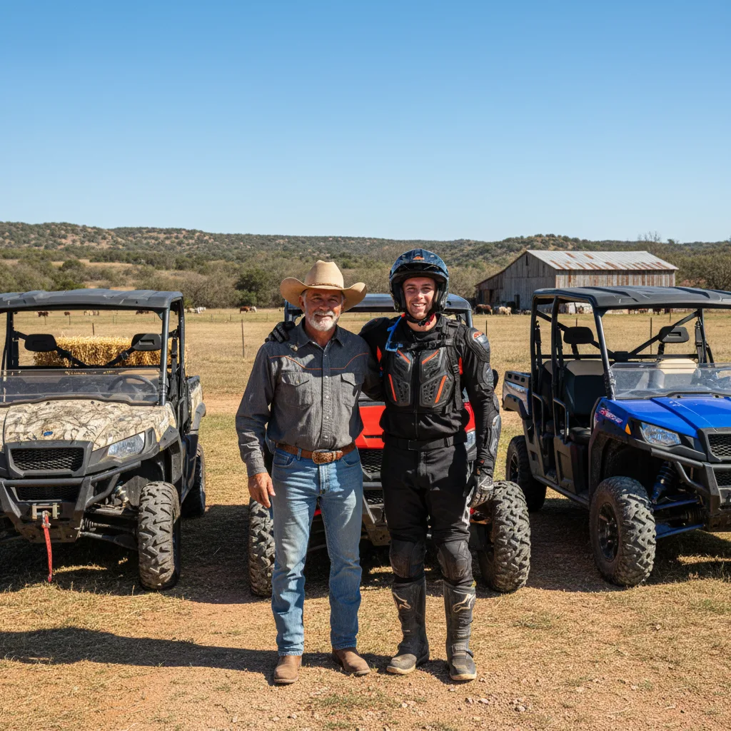 Polaris Trail 450 ATV Texas lake family riding