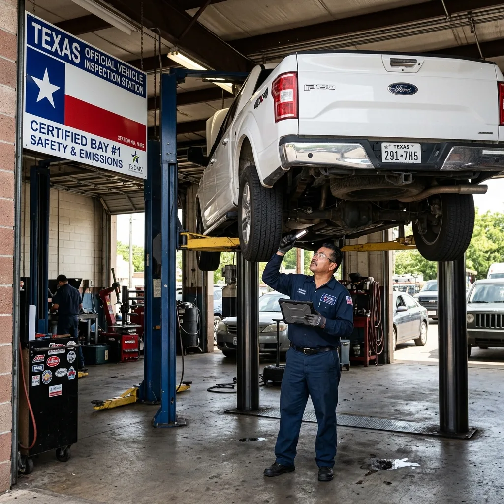 Texas annual vehicle safety inspection requirement OBD emissions check sticker