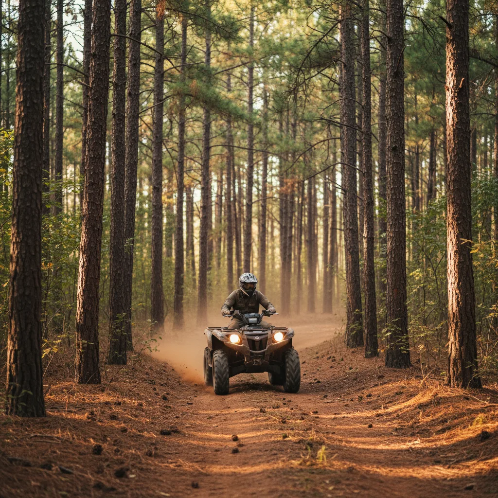 East Texas pine forest ATV trail OHV riding