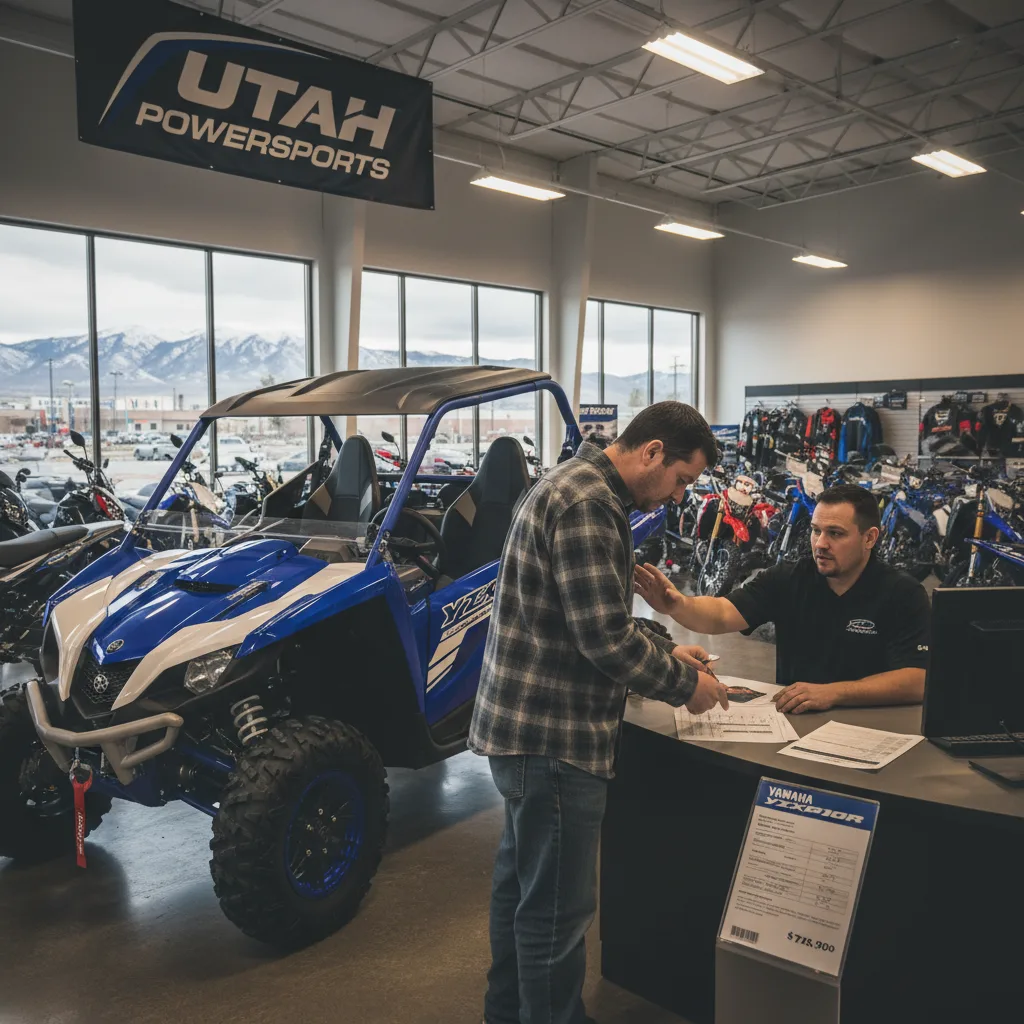 utah atv registration DMV office counter with OHV registration paperwork