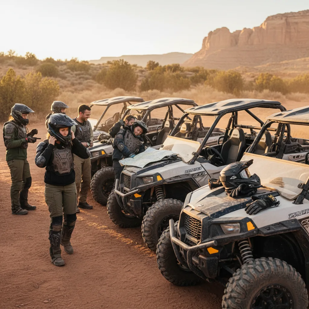 utah utv registration group of UTVs lined up at central Utah trailhead