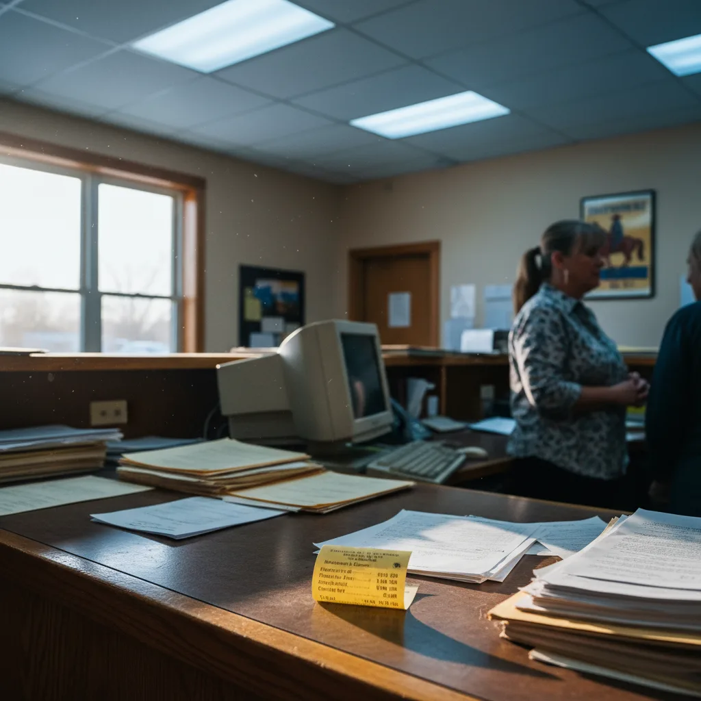Wyoming county treasurer office registration fee paperwork two separate fee columns
